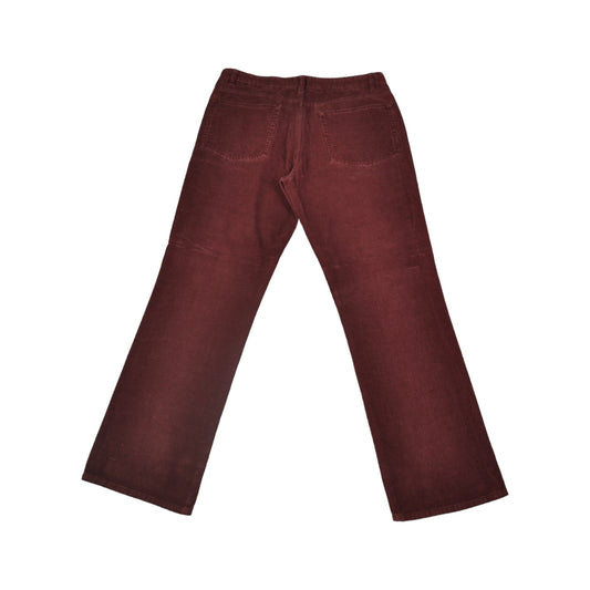 Vintage Corduroy Trousers Straight Leg  Burgundy W34 L30