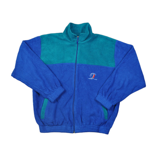 Vintage Fleece Jacket  Retro Blue Large