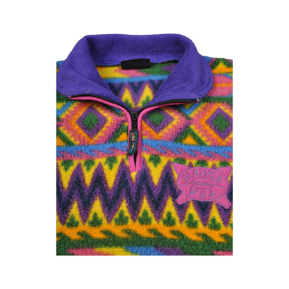 Vintage Mauna Kea 1/4 Zip Fleece Retro Pattern Small