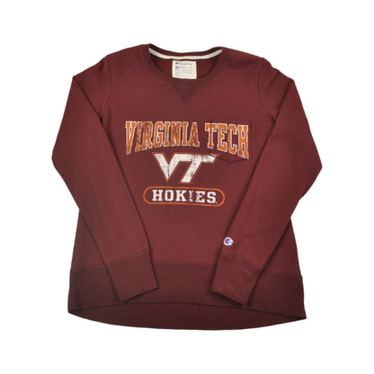 Vintage Champion Virginia State Hokies Crew Neck Sweatshirt Burgundy Ladies Medium