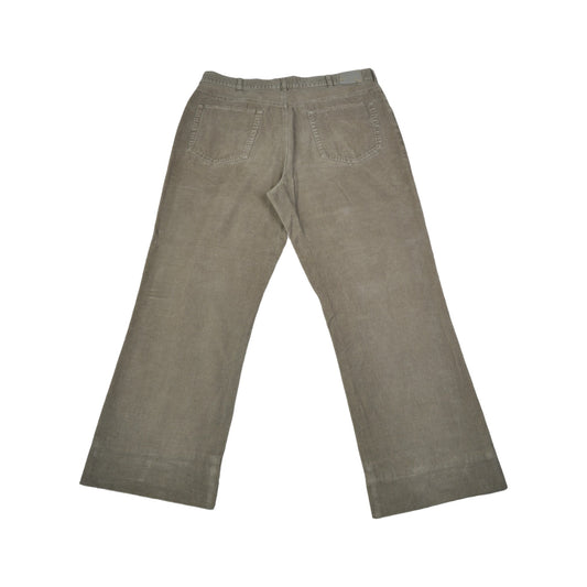 Vintage Corduroy Trousers Straight Fit Grey W38 L30