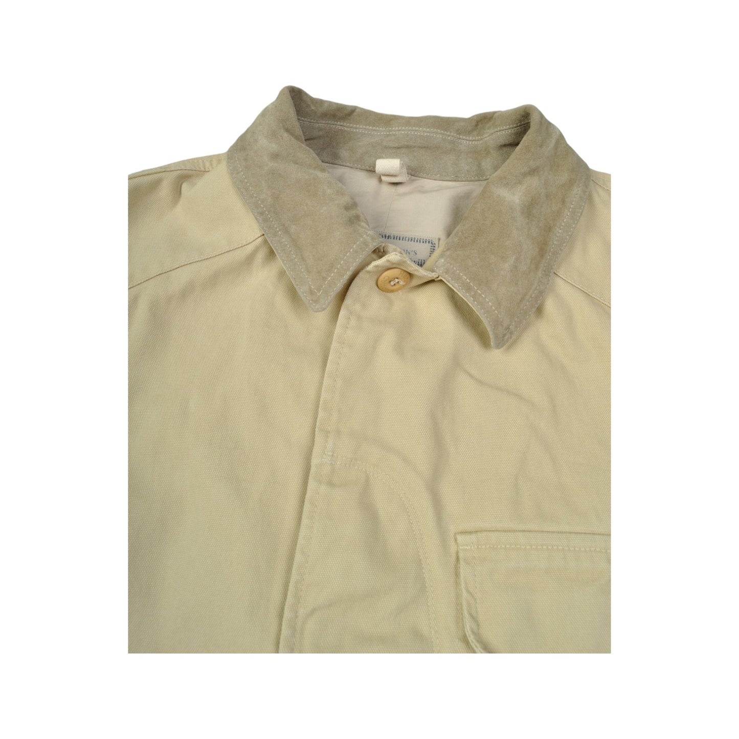 Vintage Workwear Henry Cotton Button Up Jacket Beige Large