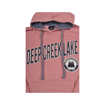 Vintage Deep Creek Lake Hoodie Sweatshirt Pink Medium