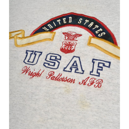 Vintage United States Air Force Embroidered Sweatshirt Grey Medium