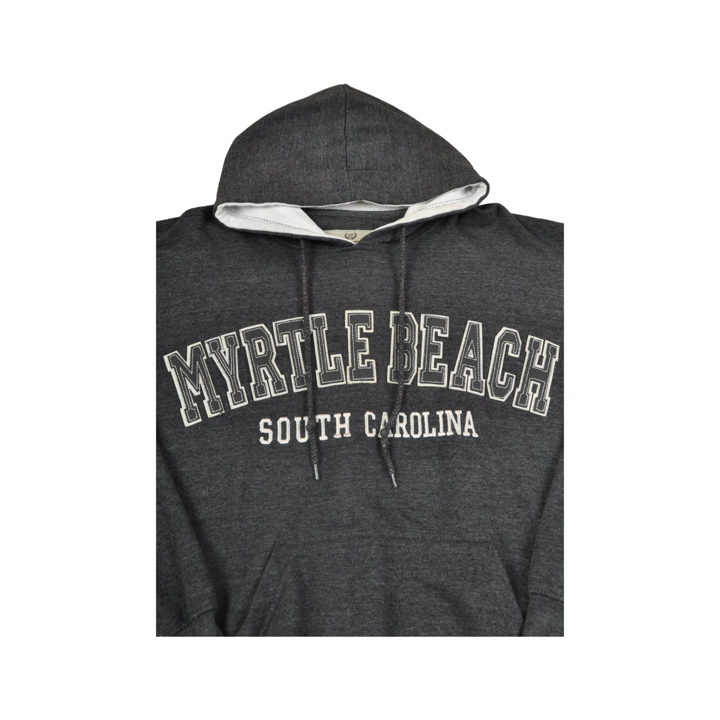 Vintage Myrtle Beach Hoodie Sweatshirt Grey Medium