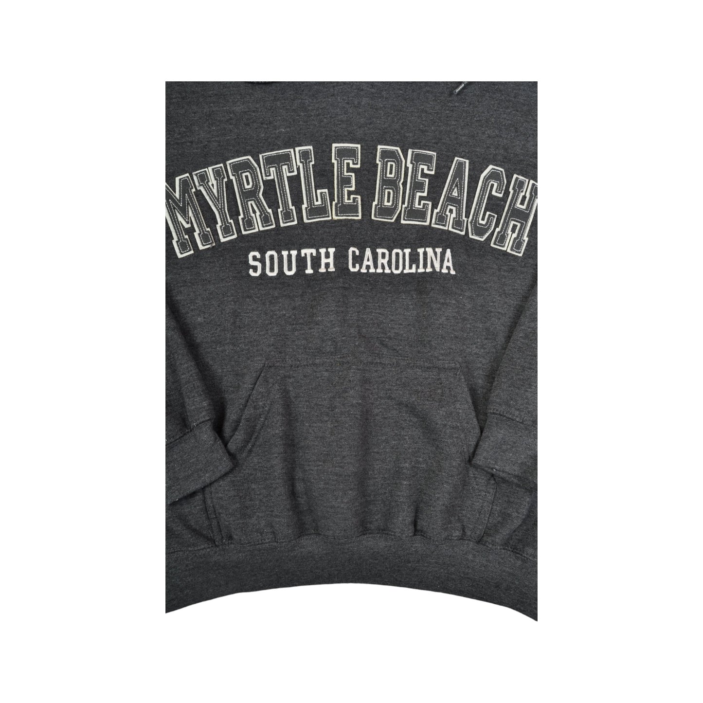 Vintage Myrtle Beach Hoodie Sweatshirt Grey Medium