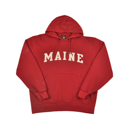 Vintage Maine Kapuzenpullover Sweatshirt Rot Medium