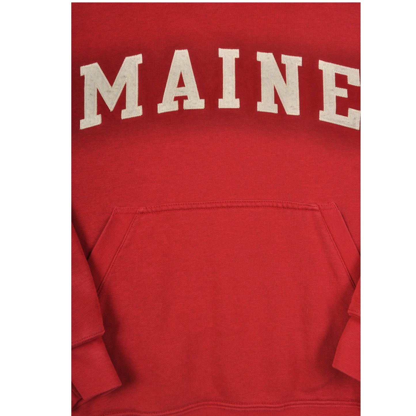 Vintage Maine Kapuzenpullover Sweatshirt Rot Medium