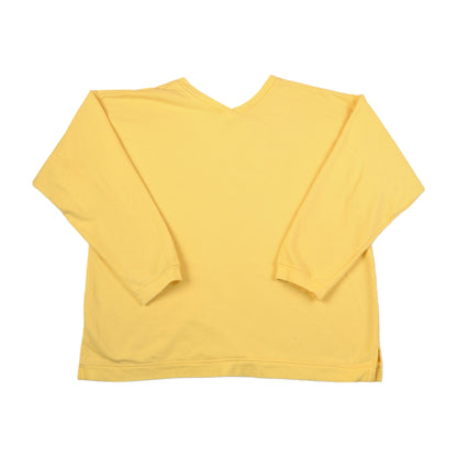 Vintage V-Neck Sweatshirt Yellow Ladies XL