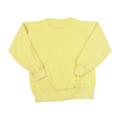 Vintage 80s V-Neck Sweatshirt Yellow Ladies Medium