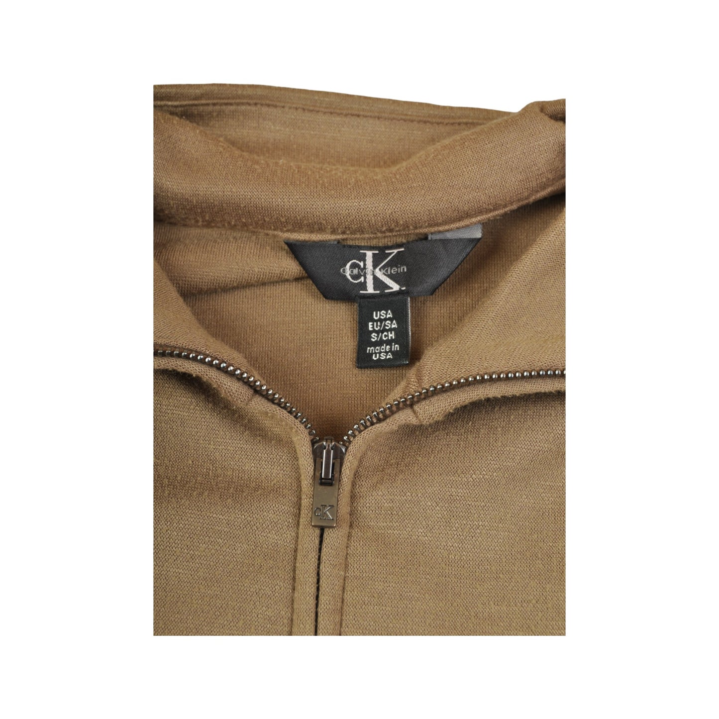 Vintage Calvin Klein Zip Sweatshirt Jacket Tan Small