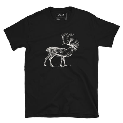 T-Shirt mit Hirsch-Aufdruck, Schwarz (S-XXXL)