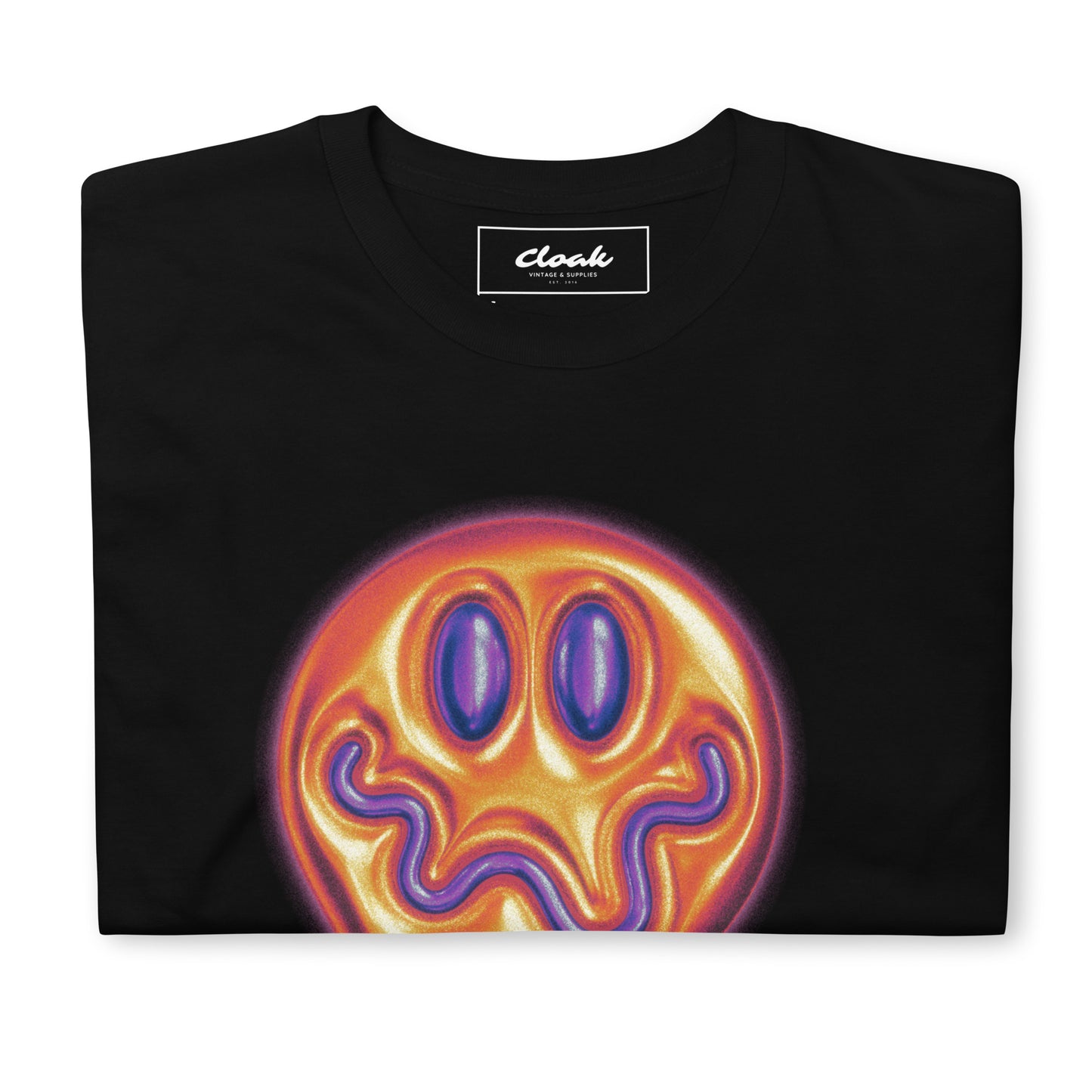 T-Shirt mit Trippy Face-Aufdruck, Schwarz (S-XXXL)