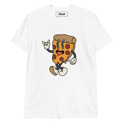 T-Shirt mit Pizzagesicht-Aufdruck, Weiß (S-XXXL)