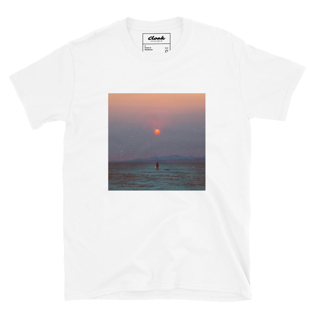 T-Shirt mit Sonnenuntergangs-Print, Weiß (S-XXXL)