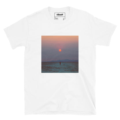 T-Shirt mit Sonnenuntergangs-Print, Weiß (S-XXXL)