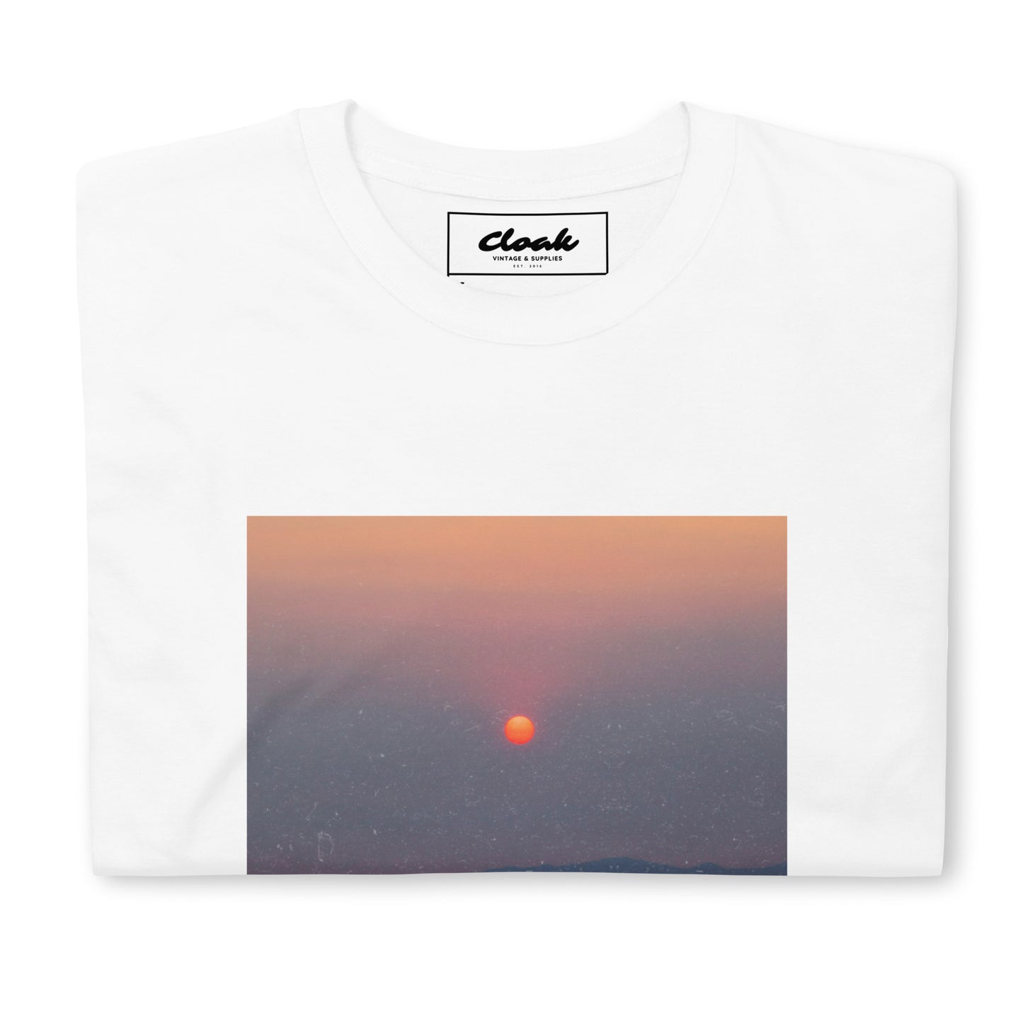 T-Shirt mit Sonnenuntergangs-Print, Weiß (S-XXXL)