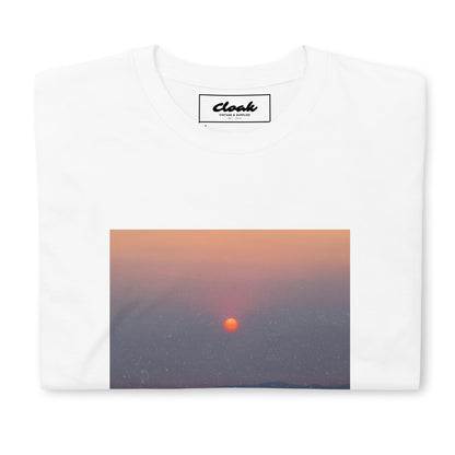 T-Shirt mit Sonnenuntergangs-Print, Weiß (S-XXXL)