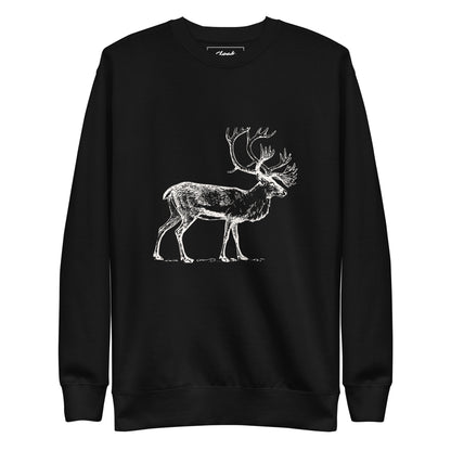 Sweatshirt mit Hirsch-Aufdruck, Schwarz (S-XXL)