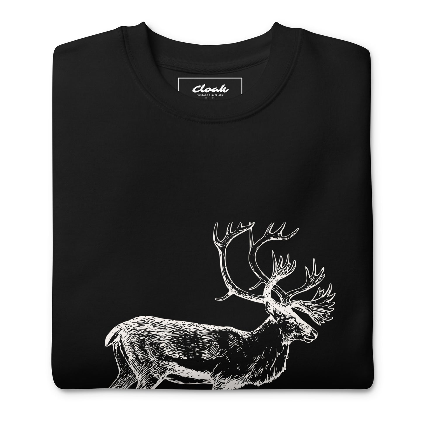 Sweatshirt mit Hirsch-Aufdruck, Schwarz (S-XXL)