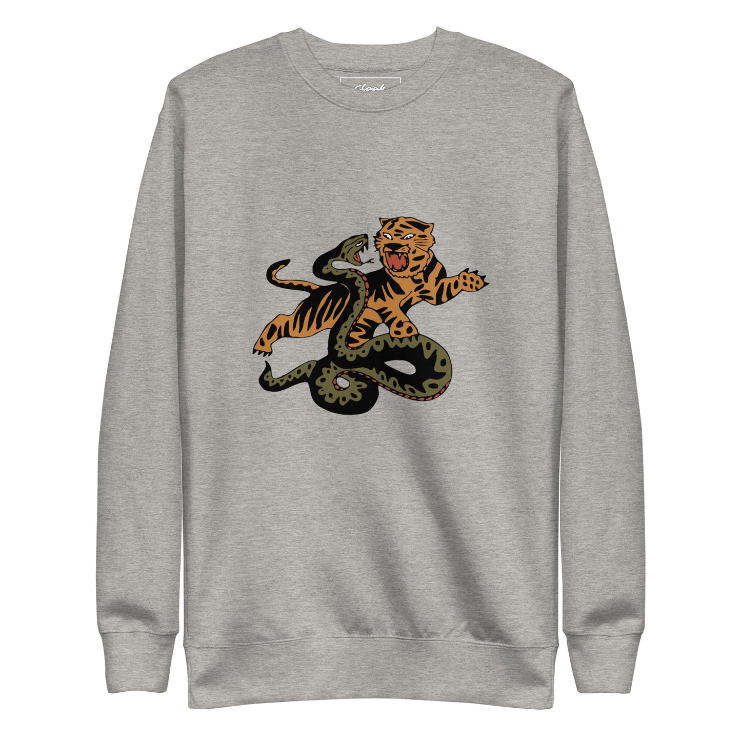 Sweatshirt mit Schlangen- und Tiger-Print, Grau (S-XXL)