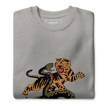 Sweatshirt mit Schlangen- und Tiger-Print, Grau (S-XXL)