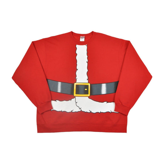 Vintage Christmas Sweatshirt Santa Costume Red XL