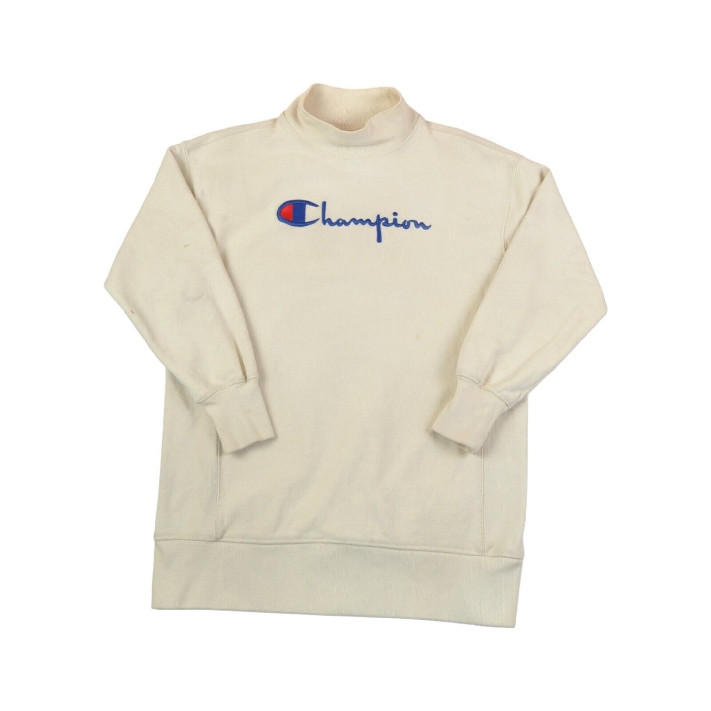 Vintage Champion Rollkragen Sweatshirt Creme Damen XL